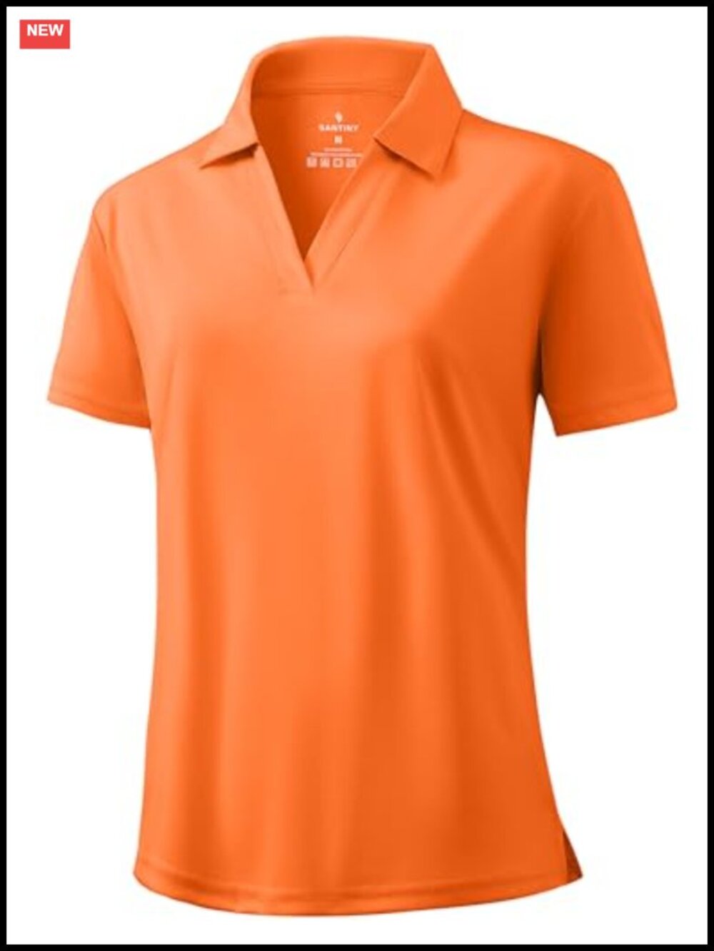 V-Neck Golf Polo Shirt Short Sleeve Quick-Dry UPF 50+